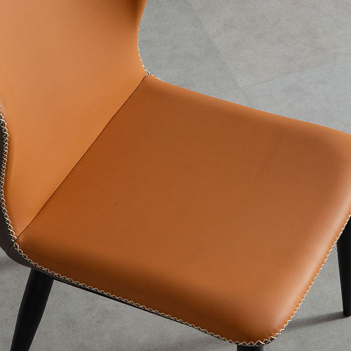 Contemporary Dining Wingback Side Chairs Armless Chair with Metal Legs for Kitchen Clearhalo 'Dining Chairs' 'Dining Tables & Seating' 'dining_chair' 'furn' 'furn_dining_chair' 'Furniture' 'furniture_dining_chair' 'Kitchen & Dining Furniture' 4707310