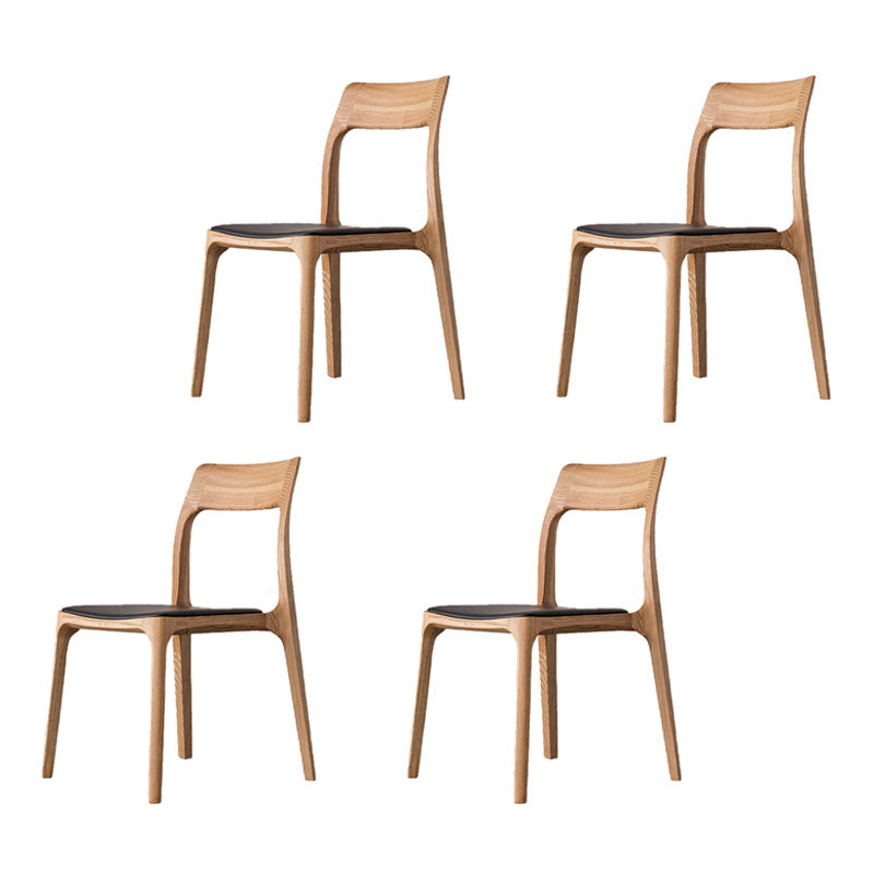Industrial Design Open Back Dining Side Chair for Home Wood Legs Armless Side Chairs Natural Wood Black 4 Piece Set Clearhalo 'Dining Chairs' 'Dining Tables & Seating' 'dining_chair' 'furn' 'furn_dining_chair' 'Furniture' 'furniture_dining_chair' 'Kitchen & Dining Furniture' 4707323