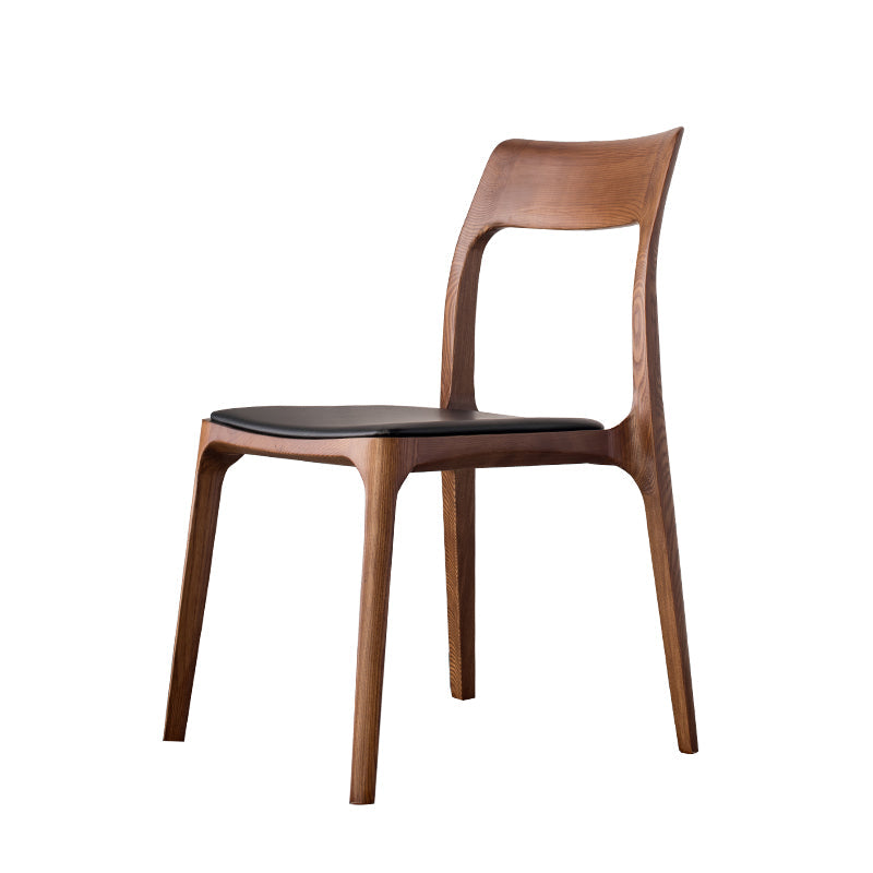 Industrial Design Open Back Dining Side Chair for Home Wood Legs Armless Side Chairs Black 1 Piece Clearhalo 'Dining Chairs' 'Dining Tables & Seating' 'dining_chair' 'furn' 'furn_dining_chair' 'Furniture' 'furniture_dining_chair' 'Kitchen & Dining Furniture' 4707325