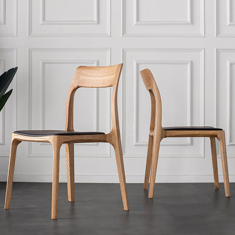 Industrial Design Open Back Dining Side Chair for Home Wood Legs Armless Side Chairs Clearhalo 'Dining Chairs' 'Dining Tables & Seating' 'dining_chair' 'furn' 'furn_dining_chair' 'Furniture' 'furniture_dining_chair' 'Kitchen & Dining Furniture' 4707332