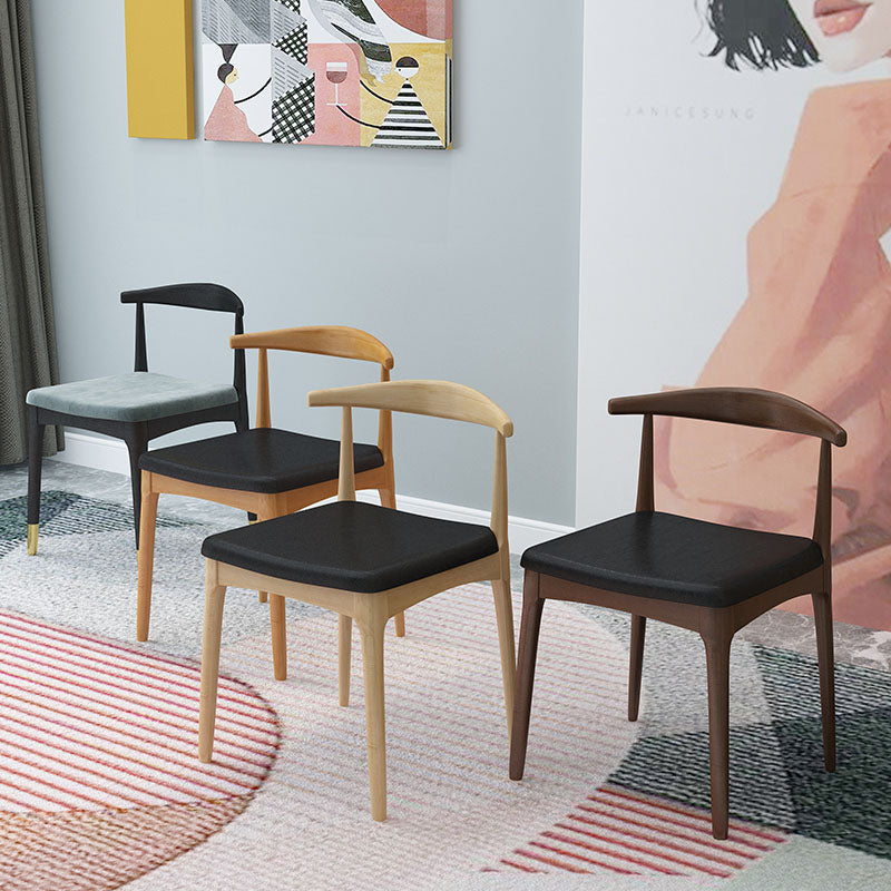 Industrial Design Faux Leather Side Chair Open Back Dining Side Chair Clearhalo 'Dining Chairs' 'Dining Tables & Seating' 'dining_chair' 'furn' 'furn_dining_chair' 'Furniture' 'furniture_dining_chair' 'Kitchen & Dining Furniture' 4707334