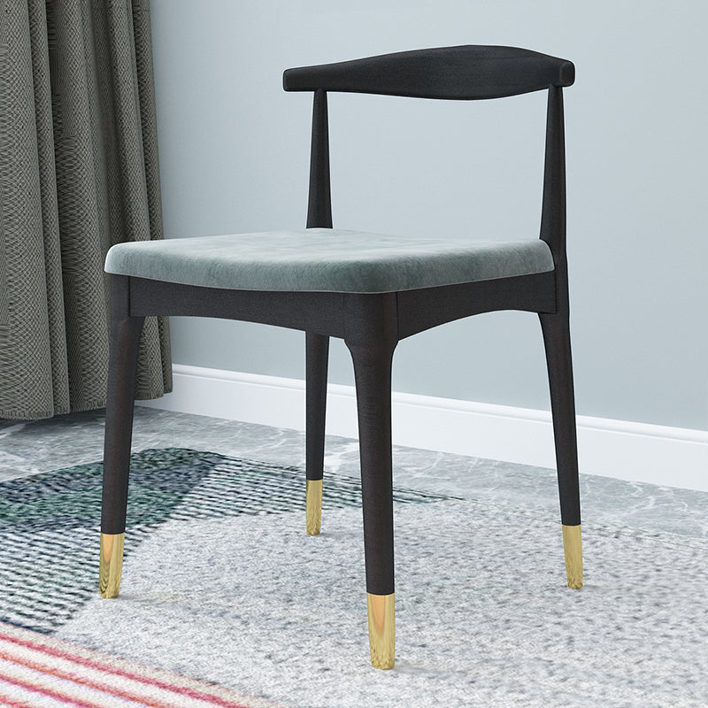 Industrial Design Faux Leather Side Chair Open Back Dining Side Chair Black-Gold 1 Piece Clearhalo 'Dining Chairs' 'Dining Tables & Seating' 'dining_chair' 'furn' 'furn_dining_chair' 'Furniture' 'furniture_dining_chair' 'Kitchen & Dining Furniture' 4707335