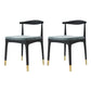 Industrial Design Faux Leather Side Chair Open Back Dining Side Chair Black-Gold 2 Piece Set Clearhalo 'Dining Chairs' 'Dining Tables & Seating' 'dining_chair' 'furn' 'furn_dining_chair' 'Furniture' 'furniture_dining_chair' 'Kitchen & Dining Furniture' 4707336