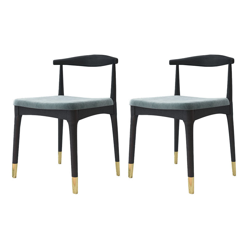 Industrial Design Faux Leather Side Chair Open Back Dining Side Chair Black-Gold 2 Piece Set Clearhalo 'Dining Chairs' 'Dining Tables & Seating' 'dining_chair' 'furn' 'furn_dining_chair' 'Furniture' 'furniture_dining_chair' 'Kitchen & Dining Furniture' 4707336
