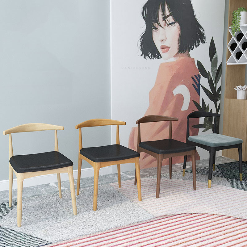 Industrial Design Faux Leather Side Chair Open Back Dining Side Chair Clearhalo 'Dining Chairs' 'Dining Tables & Seating' 'dining_chair' 'furn' 'furn_dining_chair' 'Furniture' 'furniture_dining_chair' 'Kitchen & Dining Furniture' 4707337