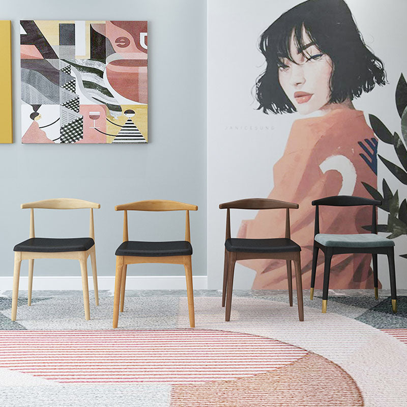 Industrial Design Faux Leather Side Chair Open Back Dining Side Chair Clearhalo 'Dining Chairs' 'Dining Tables & Seating' 'dining_chair' 'furn' 'furn_dining_chair' 'Furniture' 'furniture_dining_chair' 'Kitchen & Dining Furniture' 4707338