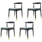 Industrial Design Faux Leather Side Chair Open Back Dining Side Chair Black-Gold 4 Piece Set Clearhalo 'Dining Chairs' 'Dining Tables & Seating' 'dining_chair' 'furn' 'furn_dining_chair' 'Furniture' 'furniture_dining_chair' 'Kitchen & Dining Furniture' 4707339