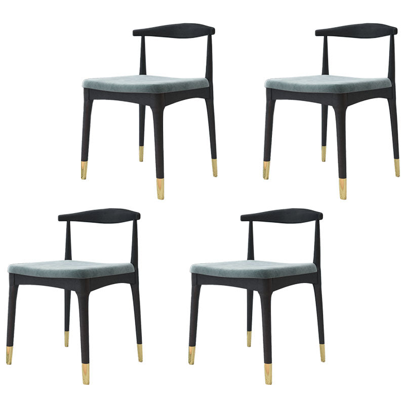 Industrial Design Faux Leather Side Chair Open Back Dining Side Chair Black-Gold 4 Piece Set Clearhalo 'Dining Chairs' 'Dining Tables & Seating' 'dining_chair' 'furn' 'furn_dining_chair' 'Furniture' 'furniture_dining_chair' 'Kitchen & Dining Furniture' 4707339