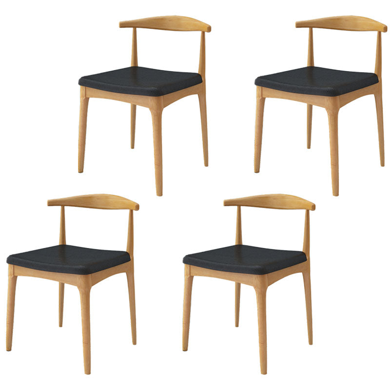 Industrial Design Faux Leather Side Chair Open Back Dining Side Chair Walnut 4 Piece Set Clearhalo 'Dining Chairs' 'Dining Tables & Seating' 'dining_chair' 'furn' 'furn_dining_chair' 'Furniture' 'furniture_dining_chair' 'Kitchen & Dining Furniture' 4707350