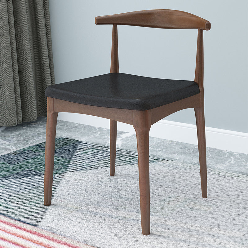 Industrial Design Faux Leather Side Chair Open Back Dining Side Chair Walnut Multi Color 1 Piece Clearhalo 'Dining Chairs' 'Dining Tables & Seating' 'dining_chair' 'furn' 'furn_dining_chair' 'Furniture' 'furniture_dining_chair' 'Kitchen & Dining Furniture' 4707353