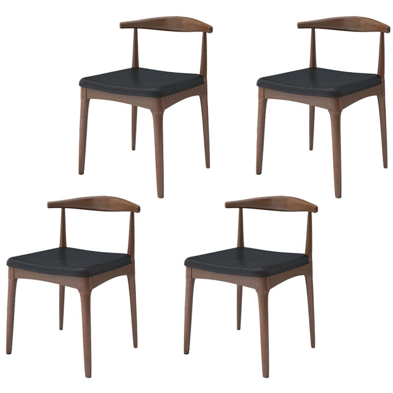 Industrial Design Faux Leather Side Chair Open Back Dining Side Chair Walnut Multi Color 4 Piece Set Clearhalo 'Dining Chairs' 'Dining Tables & Seating' 'dining_chair' 'furn' 'furn_dining_chair' 'Furniture' 'furniture_dining_chair' 'Kitchen & Dining Furniture' 4707356