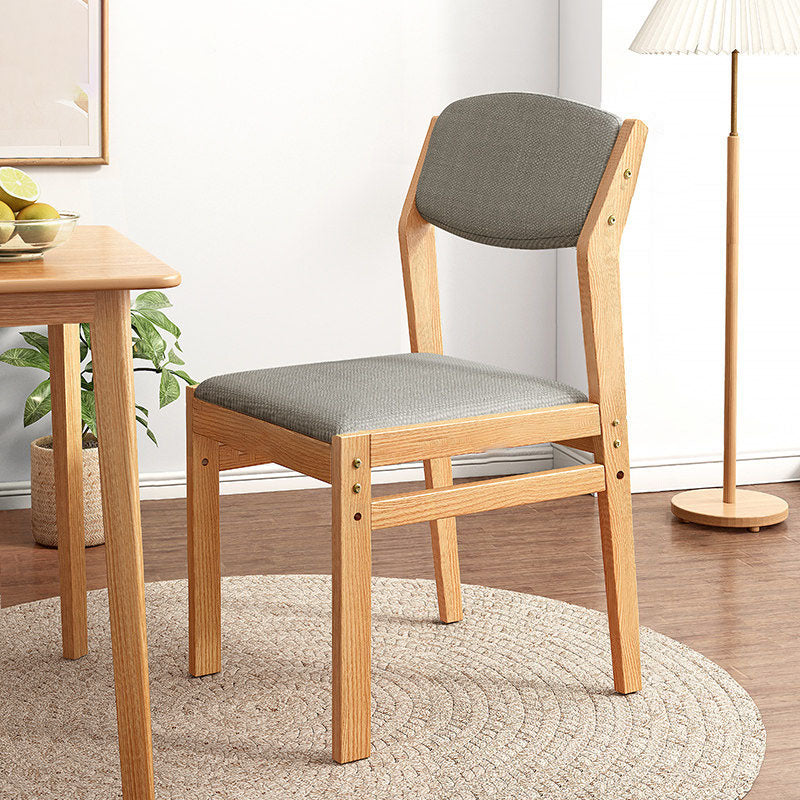 Contemporary Fabric Open Back Side Chair Matte Finish Home Dining Chair Grey Natural Wood 1 Piece Clearhalo 'Dining Chairs' 'Dining Tables & Seating' 'dining_chair' 'Furniture' 'furniture_dining_chair' 'Kitchen & Dining Furniture' 4707366