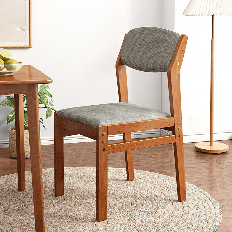 Contemporary Fabric Open Back Side Chair Matte Finish Home Dining Chair Grey Walnut 1 Piece Clearhalo 'Dining Chairs' 'Dining Tables & Seating' 'dining_chair' 'Furniture' 'furniture_dining_chair' 'Kitchen & Dining Furniture' 4707370
