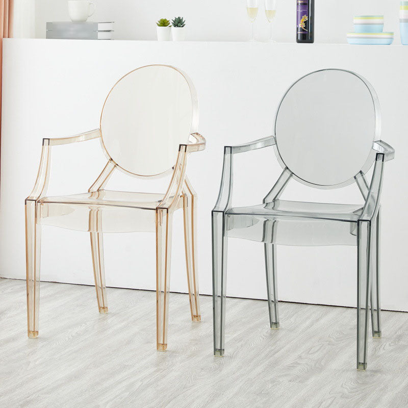 Scandinavian Design Arm Plastic Side Chair Open Back Side Chair Clearhalo 'Dining Chairs' 'Dining Tables & Seating' 'dining_chair' 'furn' 'furn_dining_chair' 'Furniture' 'furniture_dining_chair' 'Kitchen & Dining Furniture' 4707386
