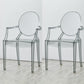 Scandinavian Design Arm Plastic Side Chair Open Back Side Chair Smoke Gray 2 Piece Set Clearhalo 'Dining Chairs' 'Dining Tables & Seating' 'dining_chair' 'furn' 'furn_dining_chair' 'Furniture' 'furniture_dining_chair' 'Kitchen & Dining Furniture' 4707390