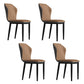 Contemporary Upholstered Wingback Side Chair Matte Finish Home Dining Chair Khaki 4 Piece Set Clearhalo 'Dining Chairs' 'Dining Tables & Seating' 'dining_chair' 'furn' 'furn_dining_chair' 'Furniture' 'furniture_dining_chair' 'Kitchen & Dining Furniture' 4707427