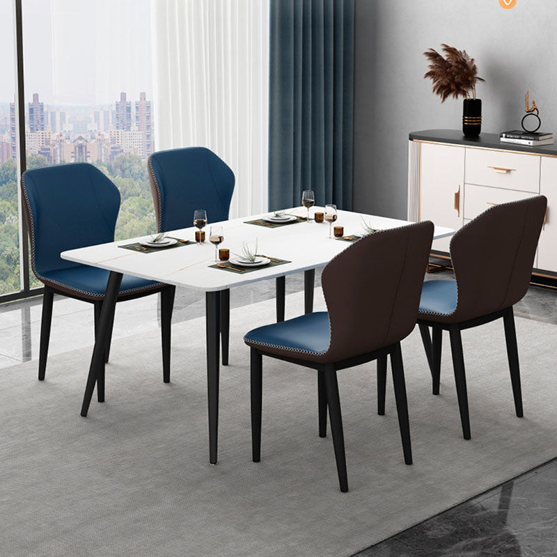 Contemporary Upholstered Wingback Side Chair Matte Finish Home Dining Chair Clearhalo 'Dining Chairs' 'Dining Tables & Seating' 'dining_chair' 'furn' 'furn_dining_chair' 'Furniture' 'furniture_dining_chair' 'Kitchen & Dining Furniture' 4707440
