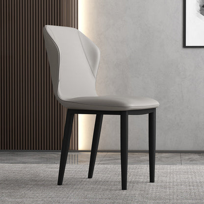 Contemporary Upholstered Wingback Side Chair Matte Finish Home Dining Chair Light Gray 1 Piece Clearhalo 'Dining Chairs' 'Dining Tables & Seating' 'dining_chair' 'furn' 'furn_dining_chair' 'Furniture' 'furniture_dining_chair' 'Kitchen & Dining Furniture' 4707441