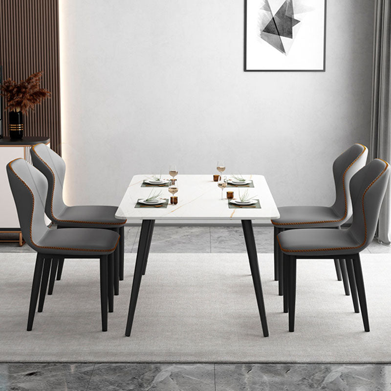 Contemporary Upholstered Wingback Side Chair Matte Finish Home Dining Chair Clearhalo 'Dining Chairs' 'Dining Tables & Seating' 'dining_chair' 'furn' 'furn_dining_chair' 'Furniture' 'furniture_dining_chair' 'Kitchen & Dining Furniture' 4707443