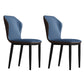 Contemporary Upholstered Wingback Side Chair Matte Finish Home Dining Chair Blue 2 Piece Set Clearhalo 'Dining Chairs' 'Dining Tables & Seating' 'dining_chair' 'furn' 'furn_dining_chair' 'Furniture' 'furniture_dining_chair' 'Kitchen & Dining Furniture' 4707448