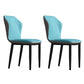 Contemporary Upholstered Wingback Side Chair Matte Finish Home Dining Chair Light Blue 2 Piece Set Clearhalo 'Dining Chairs' 'Dining Tables & Seating' 'dining_chair' 'furn' 'furn_dining_chair' 'Furniture' 'furniture_dining_chair' 'Kitchen & Dining Furniture' 4707460