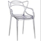 Scandinavian Design Open Back Arm Dining Chairs Plastic Side Chair Clear 1 Piece Clearhalo 'Dining Chairs' 'Dining Tables & Seating' 'dining_chair' 'furn' 'furn_dining_chair' 'Furniture' 'furniture_dining_chair' 'Kitchen & Dining Furniture' 4707473