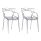 Scandinavian Design Open Back Arm Dining Chairs Plastic Side Chair Clear 2 Piece Set Clearhalo 'Dining Chairs' 'Dining Tables & Seating' 'dining_chair' 'furn' 'furn_dining_chair' 'Furniture' 'furniture_dining_chair' 'Kitchen & Dining Furniture' 4707474