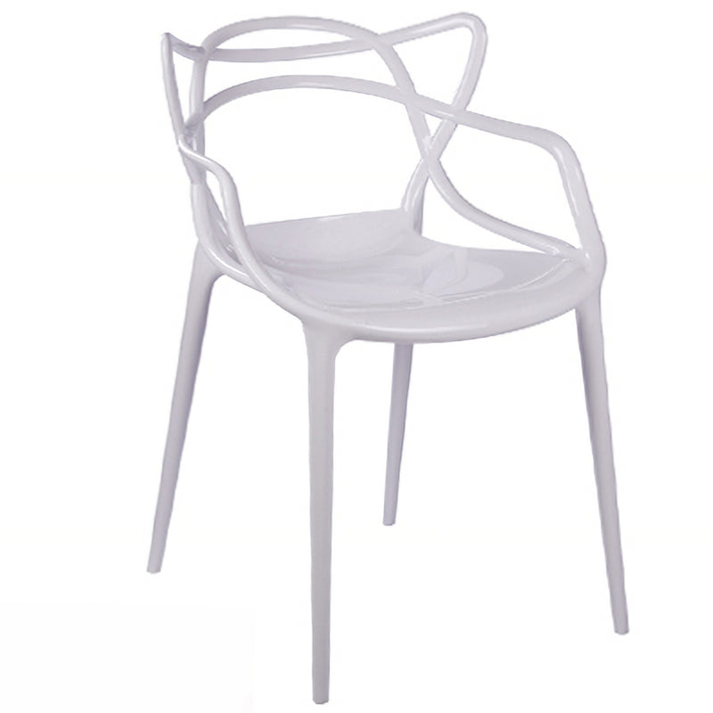 Scandinavian Design Open Back Arm Dining Chairs Plastic Side Chair White 1 Piece Clearhalo 'Dining Chairs' 'Dining Tables & Seating' 'dining_chair' 'furn' 'furn_dining_chair' 'Furniture' 'furniture_dining_chair' 'Kitchen & Dining Furniture' 4707479