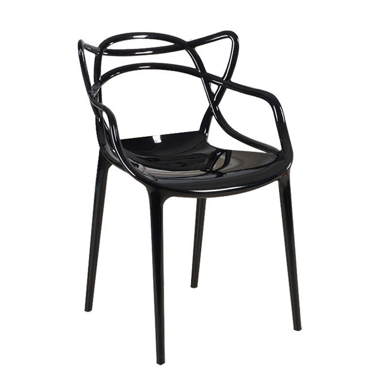 Scandinavian Design Open Back Arm Dining Chairs Plastic Side Chair Clearhalo 'Dining Chairs' 'Dining Tables & Seating' 'dining_chair' 'furn' 'furn_dining_chair' 'Furniture' 'furniture_dining_chair' 'Kitchen & Dining Furniture' 4707481