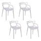 Scandinavian Design Open Back Arm Dining Chairs Plastic Side Chair White 4 Piece Set Clearhalo 'Dining Chairs' 'Dining Tables & Seating' 'dining_chair' 'furn' 'furn_dining_chair' 'Furniture' 'furniture_dining_chair' 'Kitchen & Dining Furniture' 4707483