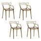 Scandinavian Design Open Back Arm Dining Chairs Plastic Side Chair Amber 4 Piece Set Clearhalo 'Dining Chairs' 'Dining Tables & Seating' 'dining_chair' 'furn' 'furn_dining_chair' 'Furniture' 'furniture_dining_chair' 'Kitchen & Dining Furniture' 4707488