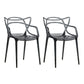 Scandinavian Design Open Back Arm Dining Chairs Plastic Side Chair Smoke Gray 2 Piece Set Clearhalo 'Dining Chairs' 'Dining Tables & Seating' 'dining_chair' 'furn' 'furn_dining_chair' 'Furniture' 'furniture_dining_chair' 'Kitchen & Dining Furniture' 4707493