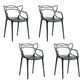 Scandinavian Design Open Back Arm Dining Chairs Plastic Side Chair Smoke Gray 4 Piece Set Clearhalo 'Dining Chairs' 'Dining Tables & Seating' 'dining_chair' 'furn' 'furn_dining_chair' 'Furniture' 'furniture_dining_chair' 'Kitchen & Dining Furniture' 4707494