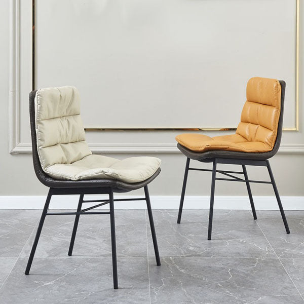 Contemporary Dining Chair Armless Chairs with Metal Legs for Kitchen Clearhalo 'Dining Chairs' 'Dining Tables & Seating' 'dining_chair' 'furn' 'furn_dining_chair' 'Furniture' 'furniture_dining_chair' 'Kitchen & Dining Furniture' 4707499