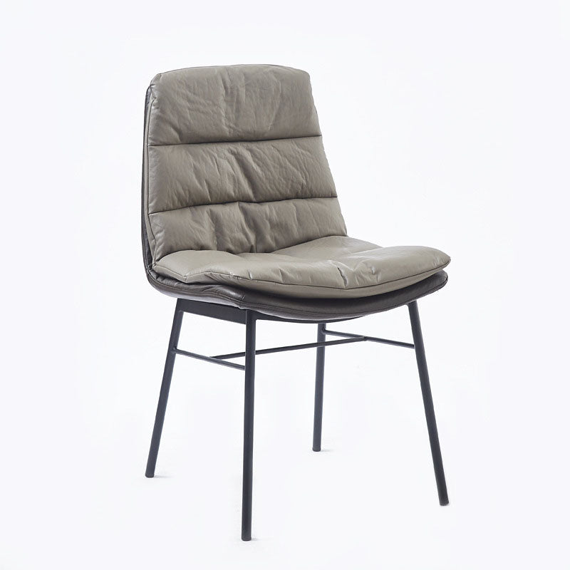 Contemporary Dining Chair Armless Chairs with Metal Legs for Kitchen Grey 1 Piece Clearhalo 'Dining Chairs' 'Dining Tables & Seating' 'dining_chair' 'furn' 'furn_dining_chair' 'Furniture' 'furniture_dining_chair' 'Kitchen & Dining Furniture' 4707500