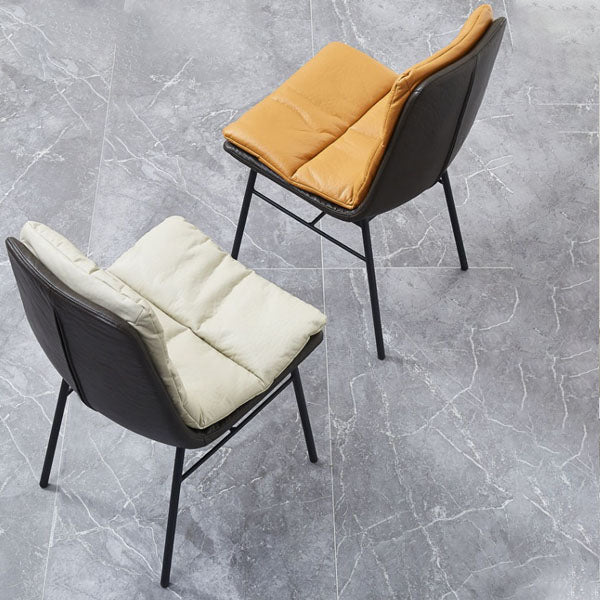 Contemporary Dining Chair Armless Chairs with Metal Legs for Kitchen Clearhalo 'Dining Chairs' 'Dining Tables & Seating' 'dining_chair' 'furn' 'furn_dining_chair' 'Furniture' 'furniture_dining_chair' 'Kitchen & Dining Furniture' 4707505