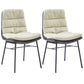 Contemporary Dining Chair Armless Chairs with Metal Legs for Kitchen Off-White 2 Piece Set Clearhalo 'Dining Chairs' 'Dining Tables & Seating' 'dining_chair' 'furn' 'furn_dining_chair' 'Furniture' 'furniture_dining_chair' 'Kitchen & Dining Furniture' 4707513