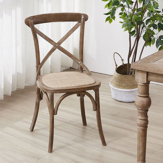 Traditional Wood Kitchen Dining Room Chair Cross Back Side Chair Clearhalo 'Dining Chairs' 'Dining Tables & Seating' 'dining_chair' 'furn' 'furn_dining_chair' 'Furniture' 'furniture_dining_chair' 'Kitchen & Dining Furniture' 4707522