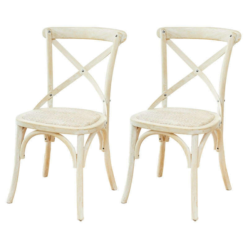 Traditional Wood Kitchen Dining Room Chair Cross Back Side Chair Natural 2 Piece Set Clearhalo 'Dining Chairs' 'Dining Tables & Seating' 'dining_chair' 'furn' 'furn_dining_chair' 'Furniture' 'furniture_dining_chair' 'Kitchen & Dining Furniture' 4707524