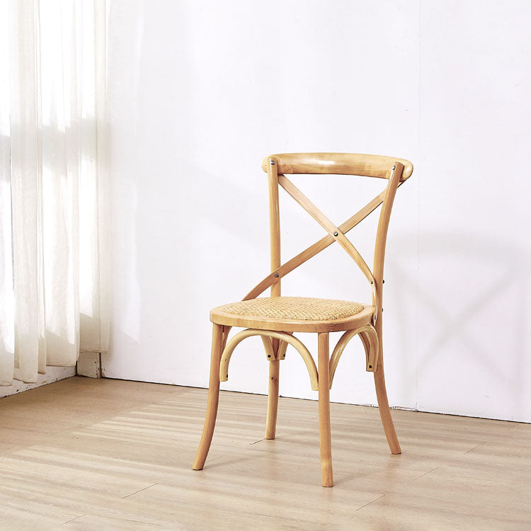 Traditional Wood Kitchen Dining Room Chair Cross Back Side Chair Clearhalo 'Dining Chairs' 'Dining Tables & Seating' 'dining_chair' 'furn' 'furn_dining_chair' 'Furniture' 'furniture_dining_chair' 'Kitchen & Dining Furniture' 4707525