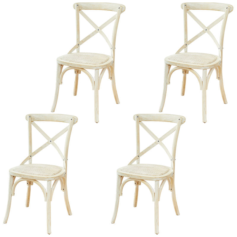 Traditional Wood Kitchen Dining Room Chair Cross Back Side Chair Natural 4 Piece Set Clearhalo 'Dining Chairs' 'Dining Tables & Seating' 'dining_chair' 'furn' 'furn_dining_chair' 'Furniture' 'furniture_dining_chair' 'Kitchen & Dining Furniture' 4707526