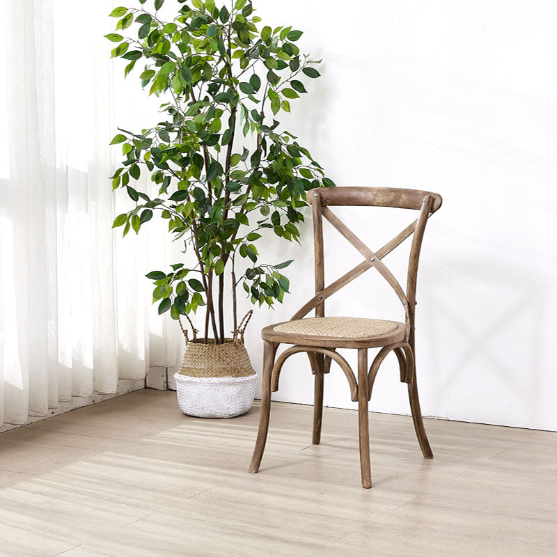 Traditional Wood Kitchen Dining Room Chair Cross Back Side Chair Clearhalo 'Dining Chairs' 'Dining Tables & Seating' 'dining_chair' 'furn' 'furn_dining_chair' 'Furniture' 'furniture_dining_chair' 'Kitchen & Dining Furniture' 4707529