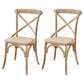 Traditional Wood Kitchen Dining Room Chair Cross Back Side Chair Light Khaki 2 Piece Set Clearhalo 'Dining Chairs' 'Dining Tables & Seating' 'dining_chair' 'furn' 'furn_dining_chair' 'Furniture' 'furniture_dining_chair' 'Kitchen & Dining Furniture' 4707531