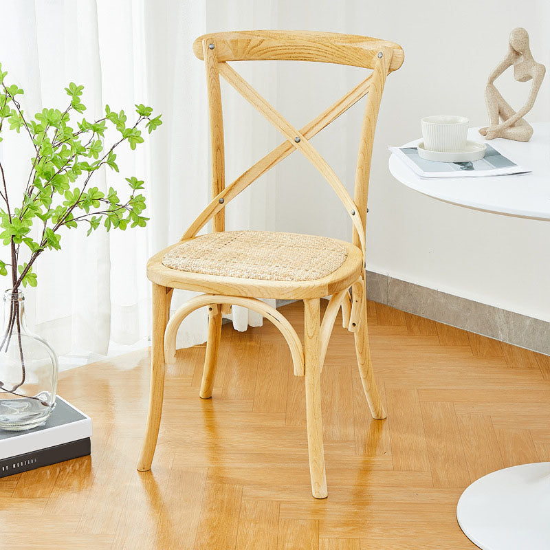 Traditional Wood Kitchen Dining Room Chair Cross Back Side Chair Wood 1 Piece Clearhalo 'Dining Chairs' 'Dining Tables & Seating' 'dining_chair' 'furn' 'furn_dining_chair' 'Furniture' 'furniture_dining_chair' 'Kitchen & Dining Furniture' 4707534