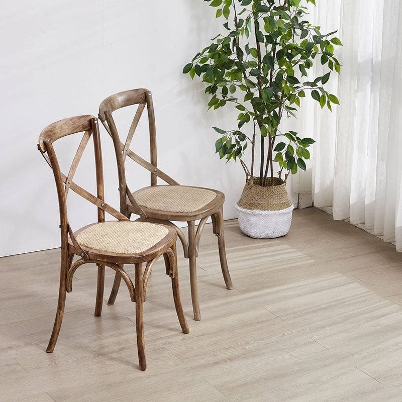 Traditional Wood Kitchen Dining Room Chair Cross Back Side Chair Clearhalo 'Dining Chairs' 'Dining Tables & Seating' 'dining_chair' 'furn' 'furn_dining_chair' 'Furniture' 'furniture_dining_chair' 'Kitchen & Dining Furniture' 4707541