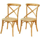 Traditional Wood Kitchen Dining Room Chair Cross Back Side Chair Khaki 2 Piece Set Clearhalo 'Dining Chairs' 'Dining Tables & Seating' 'dining_chair' 'furn' 'furn_dining_chair' 'Furniture' 'furniture_dining_chair' 'Kitchen & Dining Furniture' 4707542