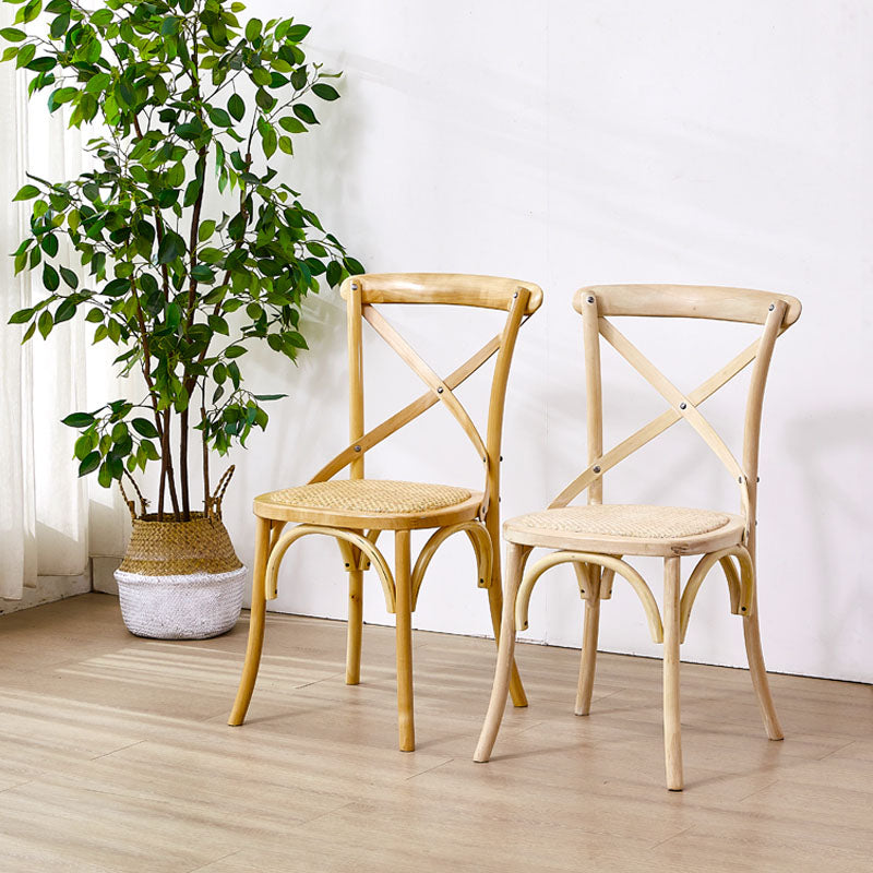 Traditional Wood Kitchen Dining Room Chair Cross Back Side Chair Clearhalo 'Dining Chairs' 'Dining Tables & Seating' 'dining_chair' 'furn' 'furn_dining_chair' 'Furniture' 'furniture_dining_chair' 'Kitchen & Dining Furniture' 4707543