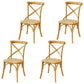 Traditional Wood Kitchen Dining Room Chair Cross Back Side Chair Khaki 4 Piece Set Clearhalo 'Dining Chairs' 'Dining Tables & Seating' 'dining_chair' 'furn' 'furn_dining_chair' 'Furniture' 'furniture_dining_chair' 'Kitchen & Dining Furniture' 4707544