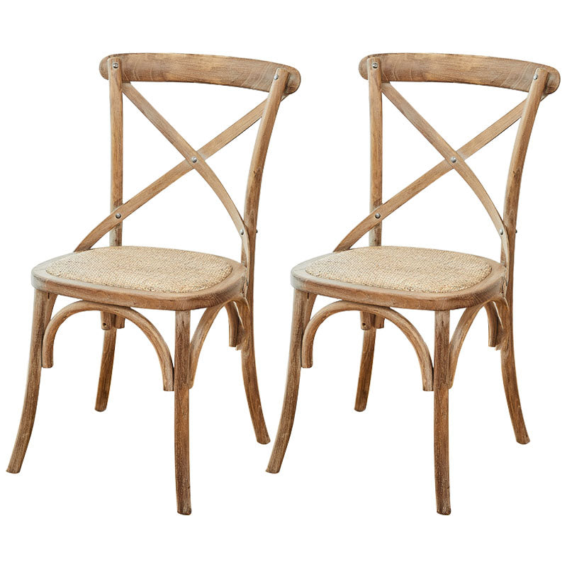 Traditional Wood Kitchen Dining Room Chair Cross Back Side Chair Smoke Gray 2 Piece Set Clearhalo 'Dining Chairs' 'Dining Tables & Seating' 'dining_chair' 'furn' 'furn_dining_chair' 'Furniture' 'furniture_dining_chair' 'Kitchen & Dining Furniture' 4707547