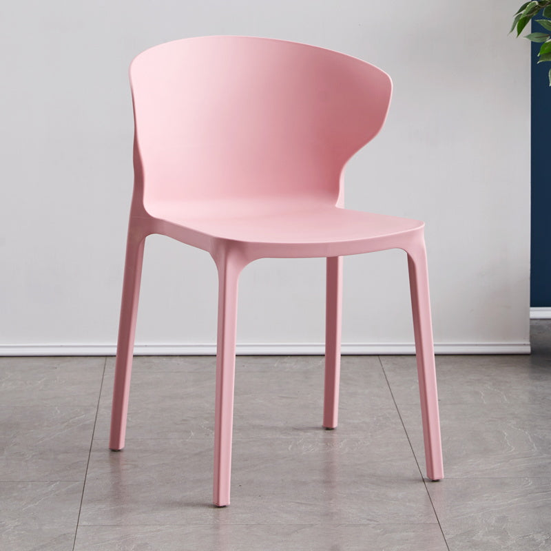 Scandinavian Plastic Dining Armless Chair Wingback Side Chair Pink 1 Piece Clearhalo 'Dining Chairs' 'Dining Tables & Seating' 'dining_chair' 'furn' 'furn_dining_chair' 'Furniture' 'furniture_dining_chair' 'Kitchen & Dining Furniture' 4707551